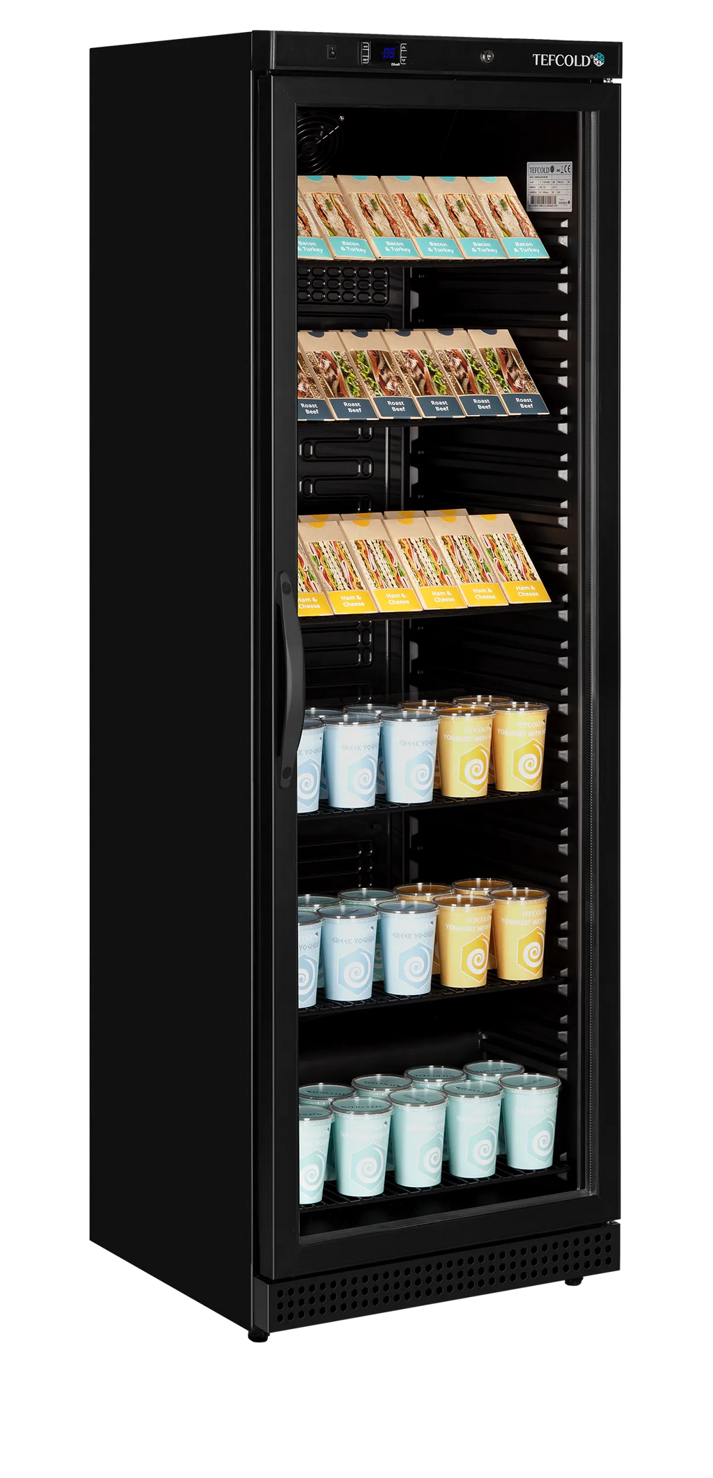 BLACK Glass Door Merchandiser – 400L Refrigerator UR400G