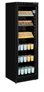 BLACK Glass Door Merchandiser – 400L Refrigerator UR400G