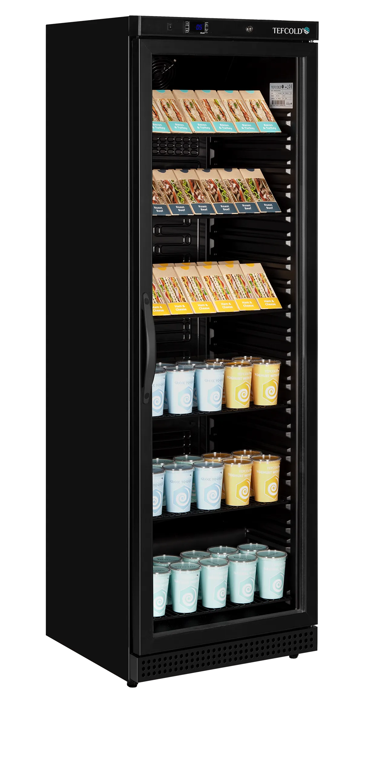 BLACK Glass Door Merchandiser – 400L Refrigerator UR400G