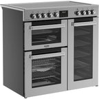 90cm Belling Range Cooker Ceramic , Stainless Steel - RCA COOKCENTRE 90E - London Houseware - 5