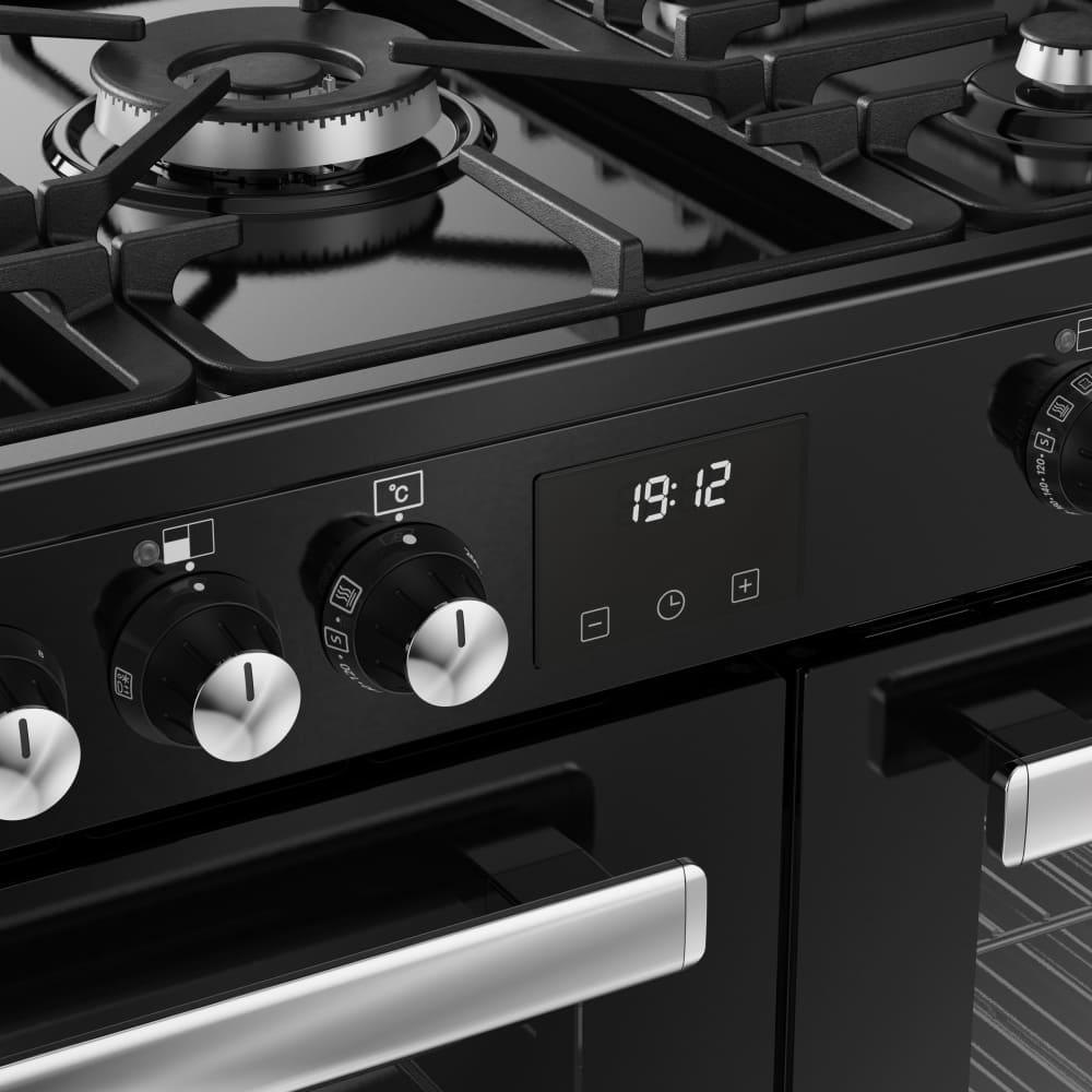 90cm Dual Fuel Belling Range Cooker, Black, A Rated - RCA COOKCENTRE 90DF - London Houseware - 8