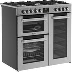 90cm Dual Fuel Cooker, Stainless Steel - Belling RCA COOKCENTRE 90DF - London Houseware - 4