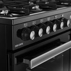 100cm Dual Fuel Belling Range Cooker, Black - RCA COOKCENTRE 100DF - London Houseware - 3