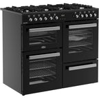 100cm Dual Fuel Belling Range Cooker, Black - RCA COOKCENTRE 100DF - London Houseware - 5
