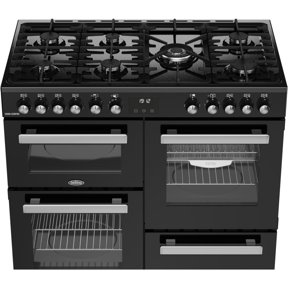 100cm Dual Fuel Belling Range Cooker, Black - RCA COOKCENTRE 100DF - London Houseware - 7