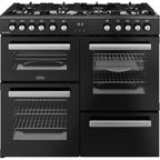 100cm Dual Fuel Belling Range Cooker, Black - RCA COOKCENTRE 100DF - London Houseware - 1