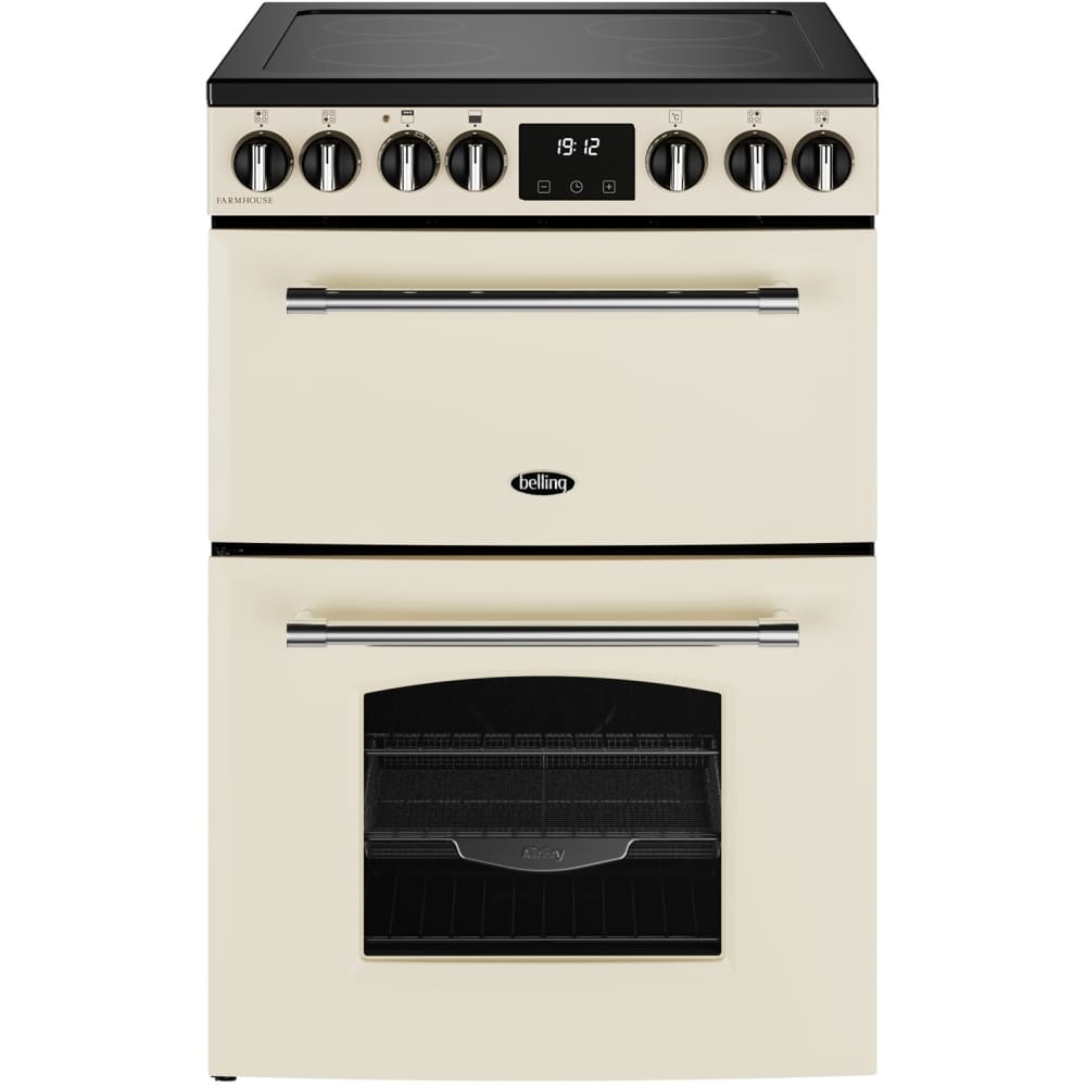 Ceramic Electric Cooker with Double Oven, Cream - Belling Farmhouse 60E - London Houseware - 1