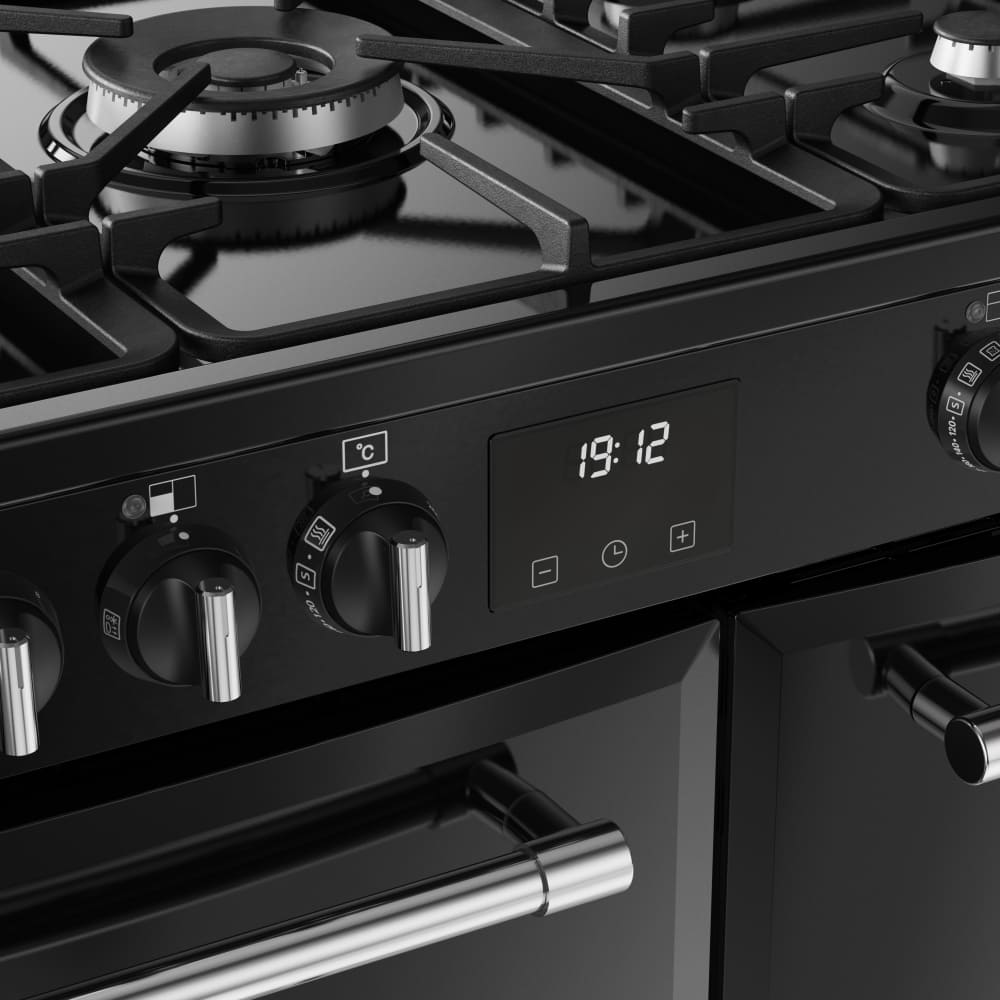 90cm Dual Fuel Belling Range Cooker, Black - Farmhouse 90DF - London Houseware - 8