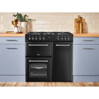 90cm Dual Fuel Belling Range Cooker, Black - Farmhouse 90DF - London Houseware - 11