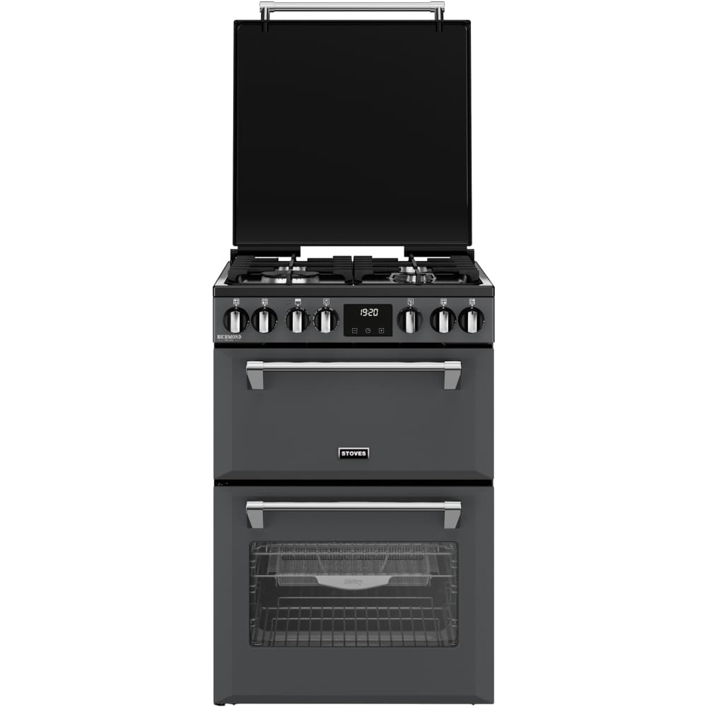 Dual Fuel Cooker with Double Oven, Grey, A Rated - Stoves DXMRARICH 60DF - London Houseware - 2