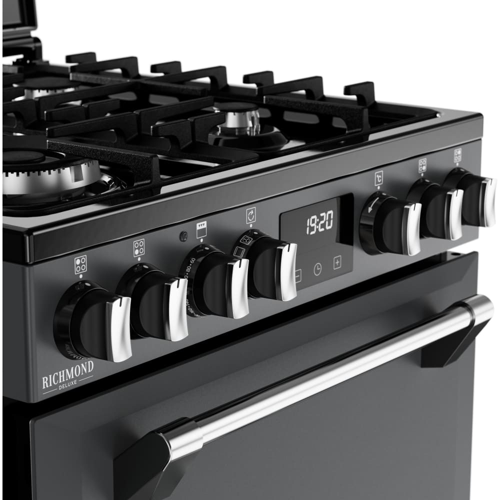 Dual Fuel Cooker with Double Oven, Grey, A Rated - Stoves DXMRARICH 60DF - London Houseware - 4