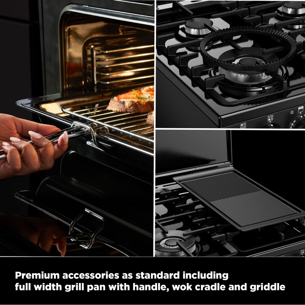 Dual Fuel Cooker with Double Oven, Black - Stoves DXMRARICH 60DF - London Houseware - 16