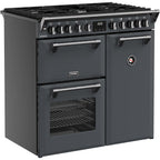 90cm Dual Fuel Stoves Range Cooker, Grey  - RCA RICH 90DF ANT - London Houseware - 2