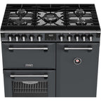 90cm Dual Fuel Stoves Range Cooker, Grey  - RCA RICH 90DF ANT - London Houseware - 7