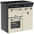 90cm Dual Fuel Stoves Range Cooker, Cream, A Rated - RCA RICH 90DF CRM - London Houseware - 2