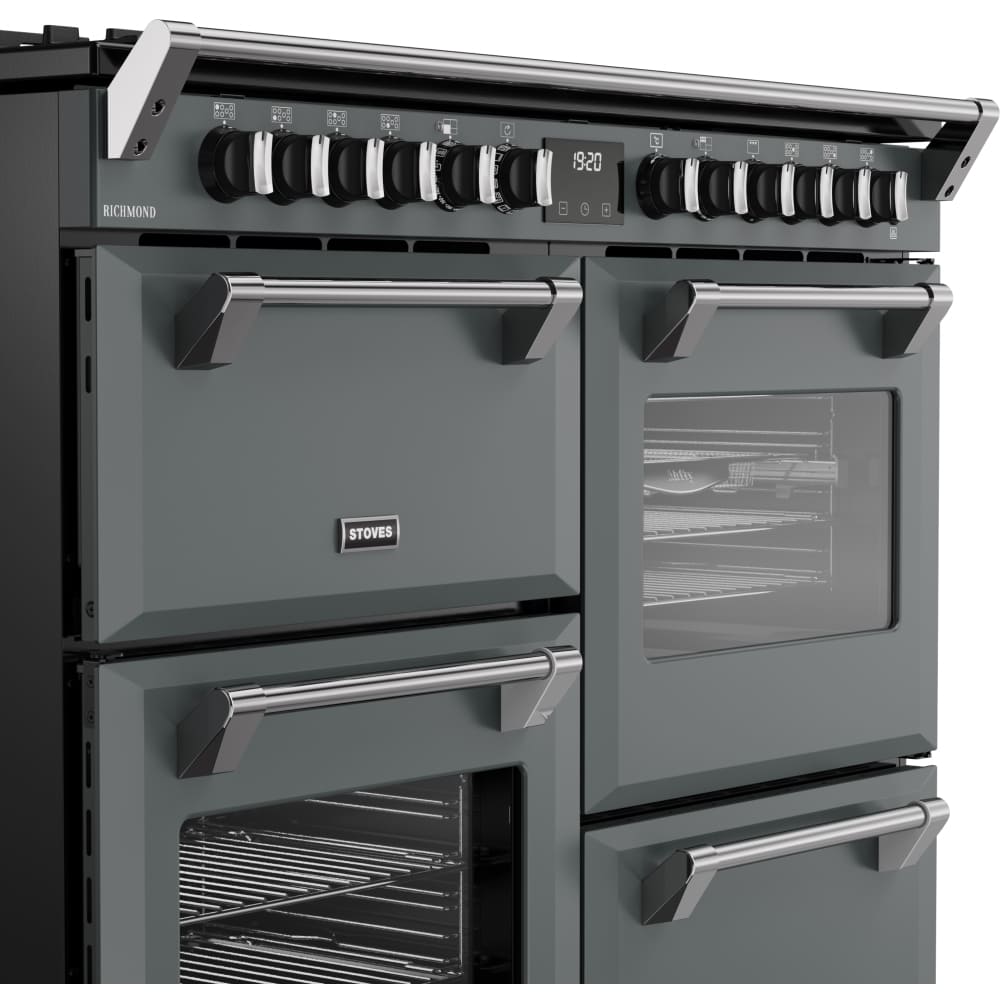 110cm Dual Fuel Stoves Range Cooker, Grey, A Rated - RCA RICH 110DF ANT - London Houseware - 6