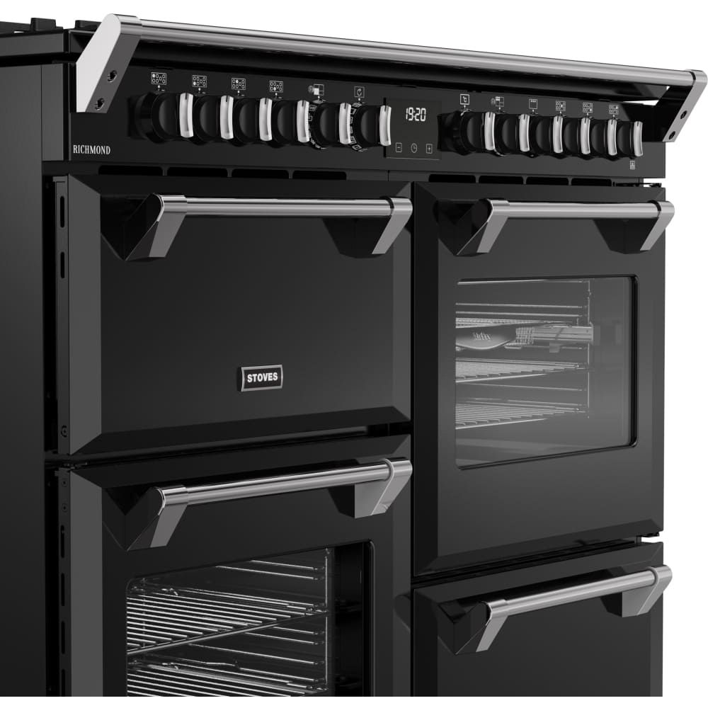 110cm Dual Fuel Stoves Range Cooker, Black, A Rated - RCA RICH 110DF BLK - London Houseware - 6