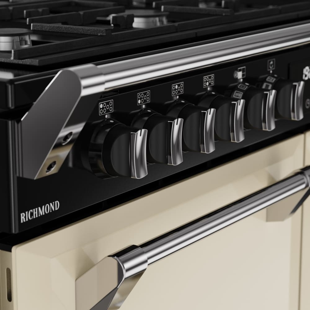 110cm Dual Fuel Stoves Range Cooker, Cream, A Rated - RCA RICH 110DF CRM - London Houseware - 5