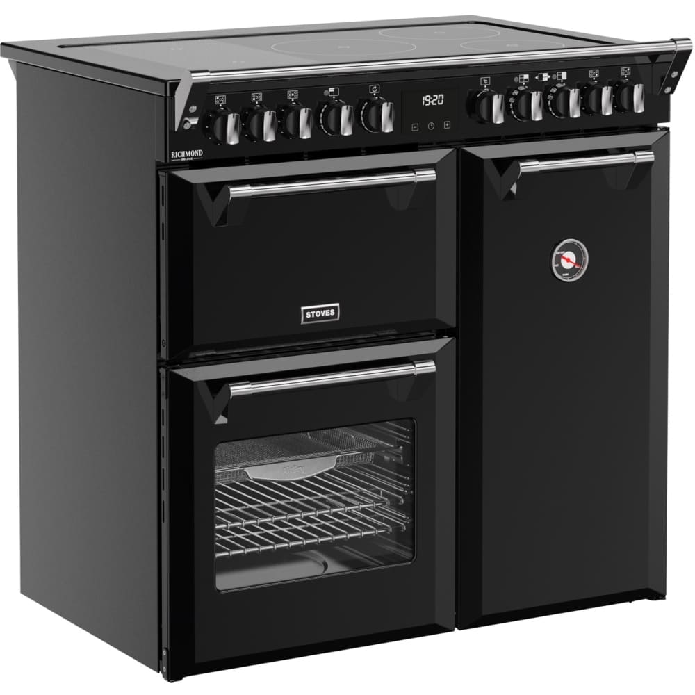 90cm Induction Stoves Range Cooker, Black, A Rated - DX RCA RICH 90Ei RTY - London Houseware - 2