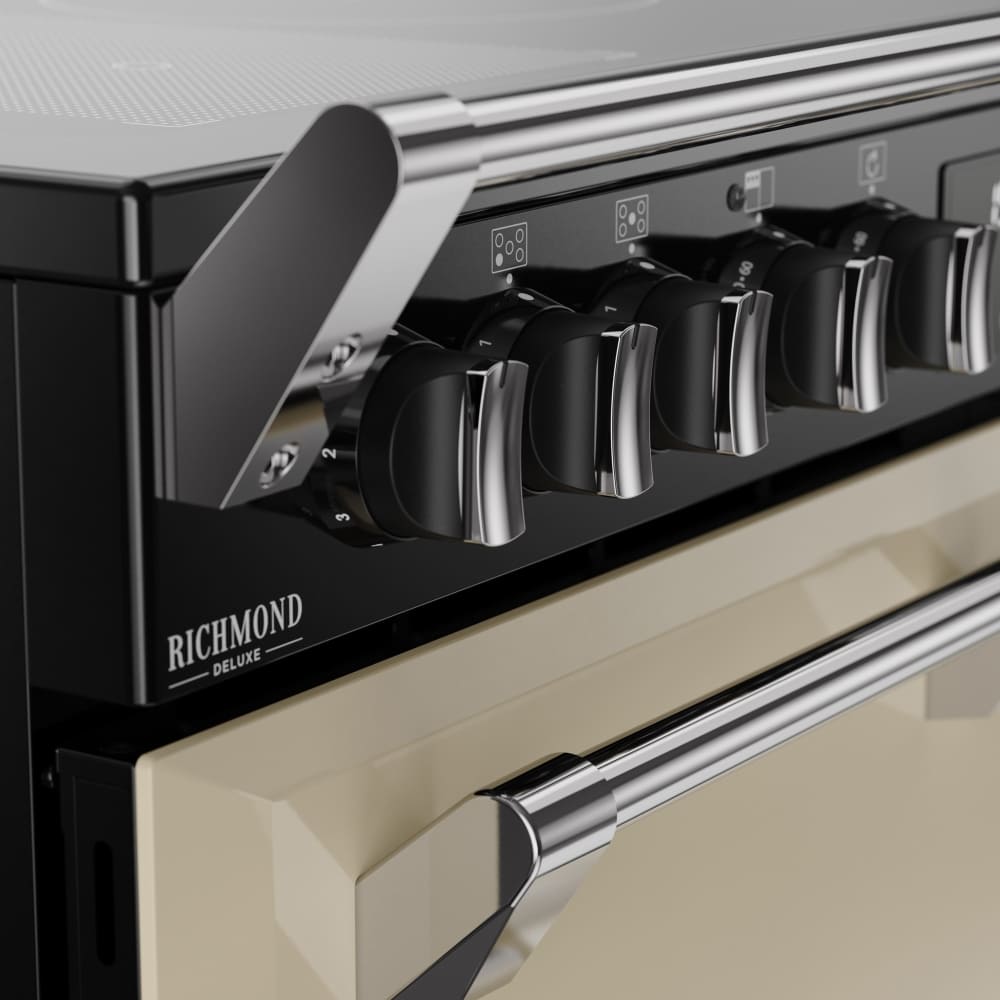 90cm Induction Stoves Range Cooker, Cream, A Rated - DX RCA RICH 90Ei RTY - London Houseware - 5