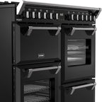 100cm Dual Fuel Stoves Range Cooker, Black, A Rated - DX RCA RICH 100DF BLK - London Houseware - 6