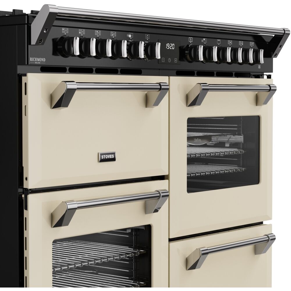 110cm Dual Fuel Stoves Range Cooker, Cream, A Rated - DX RCA RICH 110DF CRM - London Houseware - 5