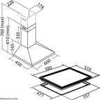 60cm Black Digital Electric Oven, 4 Burner Gas Hob & Chimney Cooker Hood - London Houseware - 8