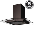 SIA CGH60BL- 60cm Black Curved Glass Chimney Cooker Hood - London Houseware - 6