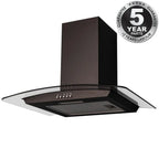 SIA CGH70BL- 70cm Curved Glass Black Chimney Cooker Hood - London Houseware - 4