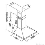 SIA CHL100SS -100cm Stainless Steel Chimney Cooker Hood London Houseware - 9