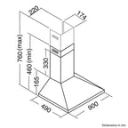 90cm Black Glass Chimney Cooker Hood – SIA CHL90BL - London Houseware - 7