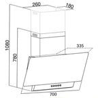 70cm Black Angled Cooker Hood / Kitchen Extractor Fan - SIA EAG71BL - London Houseware - 6