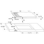 Black on Glass 5 Burner Gas Hob - Hisense GG773B - London Houseware - 2