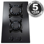 30cm Glass Gas Hob 2 Burner - SIA GHG302BL - London Houseware - 5