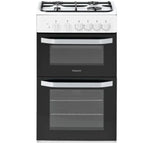 50 cm Double Gas Cooker, White – Hotpoint HD5G00KCW/UK - London Houseware - 1