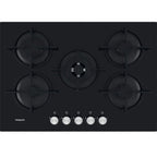 Black on Glass 5 Burner Gas Hob - Hotpoint HGS 72S BK - London Houseware - 1
