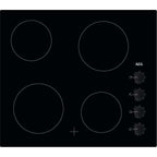 60cm Radiant 4 Zone Electric Ceramic Hob, Black - AEG HK614000CB - Naamaste London Homewares - 1