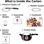 Hawkins CB50 - Contura Black 5L Hard Anodised Pressure Cooker - London Houseware - 5