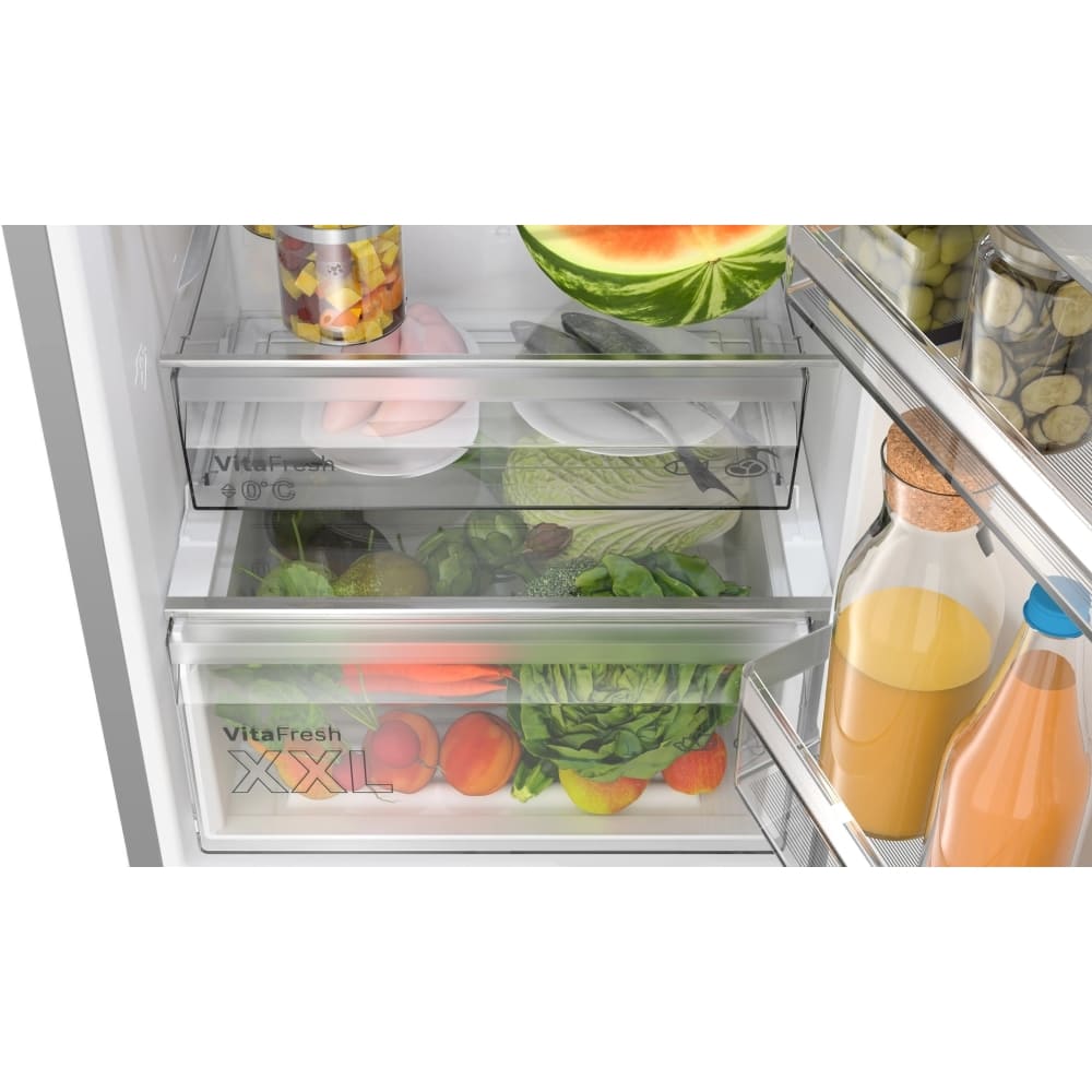 321L No Frost Bosch Fridge Freezer, 60/40, Stainless Steel - KGN362LDFG - London Houseware - 8