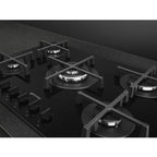 70cm 5 Burner Smeg Gas Hob Black on Glass - PV275B - Naamaste London Homewares - 4