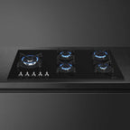 Black on Glass Smeg Gas Hob 5 Burner - PV395LN - Naamaste London Homewares - 4