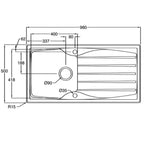 Grey 1.0 Bowl Kitchen Sink -SIA10GR - London Houseware - 7