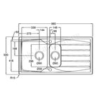 Grey 1.5 Bowl Kitchen Sink-SIA15GR - London Houseware - 5