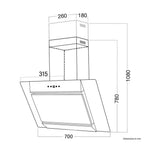 70cm Angled Cooker Hood - Stainless Steel - SIA AGL71SS - London Houseware - 6