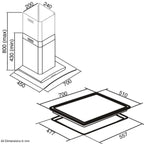 Black 13 Function Single Fan Oven, 70cm 5 Burner Gas Hob & Curved Cooker Hood - London Houseware - 6