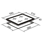 4 Zone Electric Ceramic Hob /SIA CERH60BL-Black - London Houseware - 6