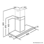 Extractor Fan Cooker Hood - SIA LIN91SS - 90cm , SS - London Houseware - 6