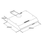 60cm Silver Kitchen Extractor Fan / Visor Cooker Hood - SIA STH60SI - London Houseware - 7