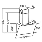 60cm Black Angled Cooker Hood – SIA TAG60BL - London Houseware - 5