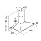CDA WEH60SS- 60cm Stainless Steel Chimney Cooker Hood - London Houseware -2